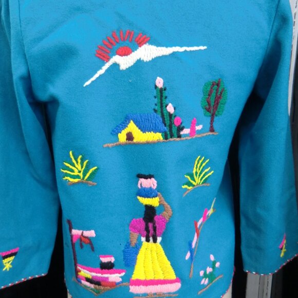 Vintage 1950 Child's Mexican Wool Embroidered Jacket - Picture 4 of 4